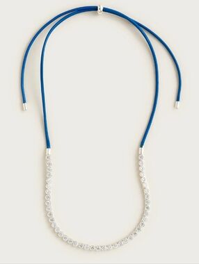 J Crew Adjustable Bezel Set Tennis Necklace